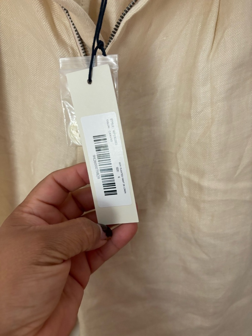 Alex Mill Cream Straight-Leg Linen Pants - Picture 5 of 6